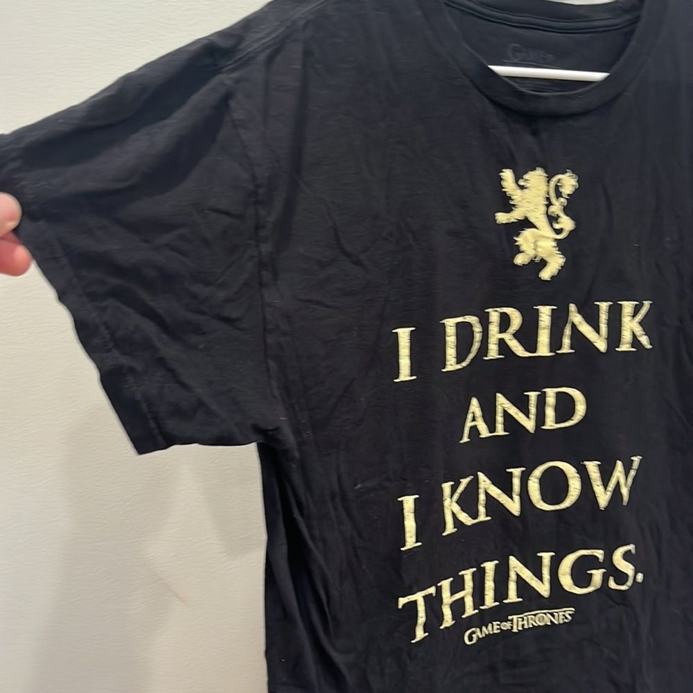 Game Of Thrones Men's XL Black Gold Short Sleeve T-Shirt - Picture 4 of 8